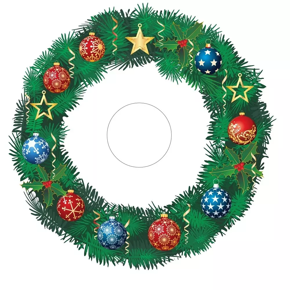Assorted Ornaments Tree Skirt Fabric Panel