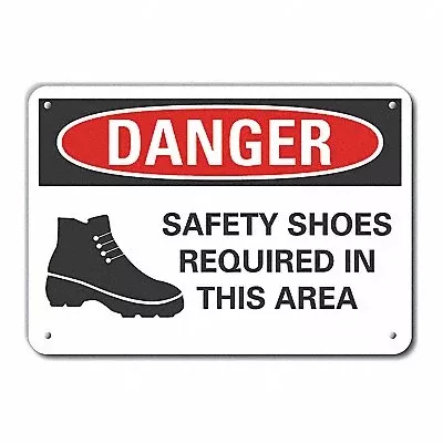 Plastic Foot Danger Sign 10x14in Plastic