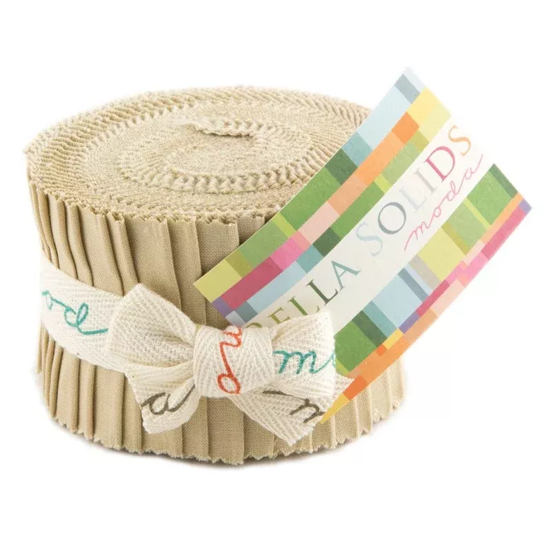 Tan, Moda Bella Solids Fabric, Junior Jelly Roll