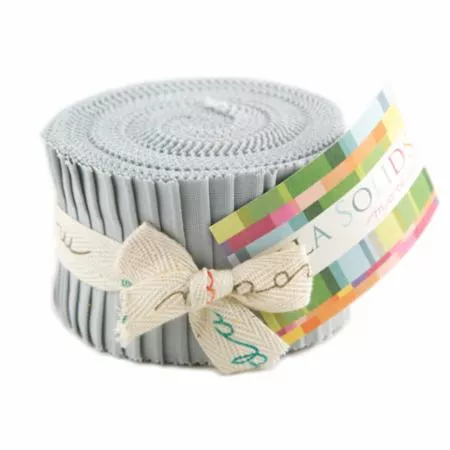 Zen Grey, Moda Bella Solids Fabric, Junior Jelly Roll